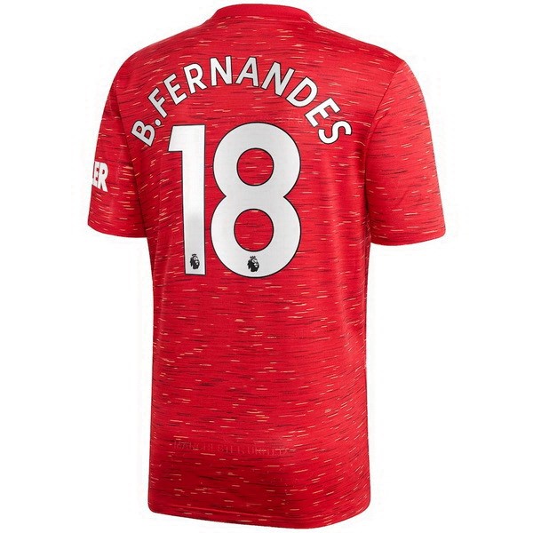 Camiseta Manchester United NO.18 B. Fernandes Primera Equipación 2020-2021 Rojo